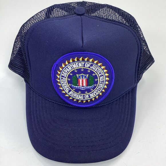 Nissin Other - Vintage FBI Trucker Hat Nissin Blue Snapback Cap Federal Bureau Investigation